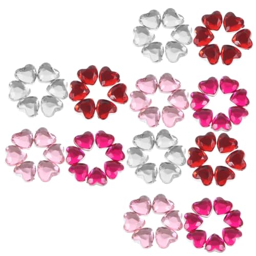 OSALADI 3 Sätze Herzförmige Acryl Strasssteine Selbstklebend Flachrückseite Für Diy Bastelarbeiten Dekoration Von Hochzeitstisch Kleidung Handtaschen Schuhen Und Mehr 400 Stück * 3 von OSALADI