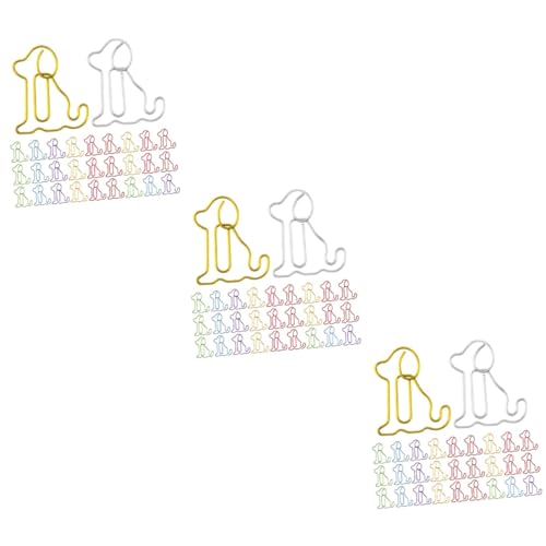 OSALADI 3 Sätze Hunde Büroklammer Kleine Scrapbooks Büroklammern Dackel Hunde Hundeklammern Anhänger Süße Büroklammer Bulldoggengröße Süße Büroklammern Mini Hunde 50 Stück * 3 von OSALADI