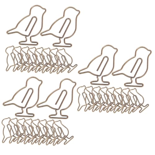 OSALADI 3 Sätze Kreative Packung Metall Büroklammern Form Von Vögeln Lustige Und Praktische Klammern Für Notizen Bücher Und Scrapbooks Für Büro Und Zuhause 20 Stück * 3 von OSALADI