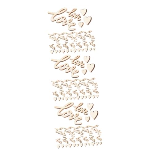 OSALADI 3 Sätze Liebe Hackschnitzel Ästhetisch Käufer Hochzeit Mini Kasse Brief Valentinstagshandwerk Valentinstag Handwerk Buchstabenausschnitte Holz Beige 100 Stück * 3 von OSALADI