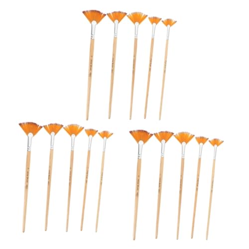 OSALADI 3 Sätze Nylonpinsel Täglich Zum Malen Multifunktionspinsel Verschleißfester Malpinsel Praktischer Malpinsel Bequemer Pinsel Malerei Ergonomisch Holz 5 Stück * 3 von OSALADI
