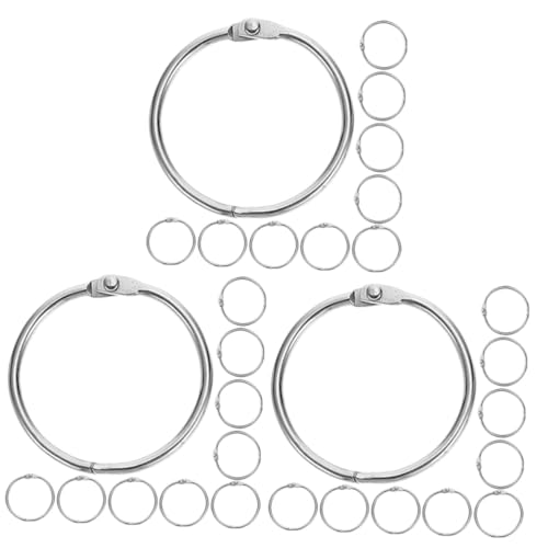 OSALADI 3 Sätze Ringbuch-ring Aufklappbare Ringe Pflicht Bindung Stichworte Für Lose Scrapbook Binder Ringe Kleine Binderinge Ordnerringe Metall Silver 20 Stück * 3 von OSALADI