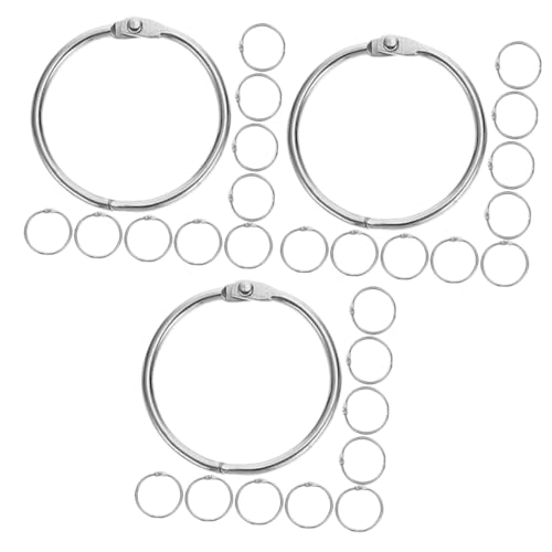 OSALADI 3 Sätze Ringbuch-ring Schlüsselringe Pflicht Bindung Stichworte Lose Für Aufklappbare Ringe Kleine Runde Binderinge Kleine Binderinge Mini-binderringe Silber Metall 20 Stück * 3 von OSALADI