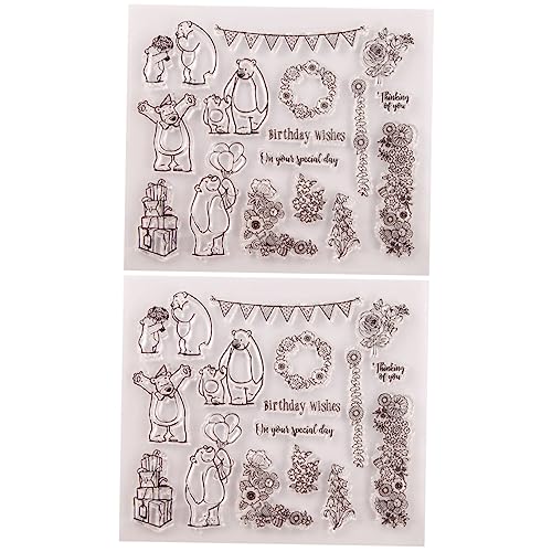 OSALADI 3 Sätze Silikonstempelabdrücke Prägung Dekoration Basteln Scrapbooking Stempel Scrapbook Zubehör Klare Stempel Für Die Kartenherstellung Siegelstempel 2 STÜCKE * 3 von OSALADI