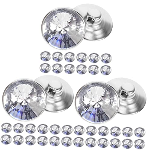 OSALADI 3 Sätze Sofa-nägel Tasten Geformt Polsternägel Kristallknopf Zum Nähen Kristallpolsterknöpfe Kristallknöpfe Für Kleidung Dekorativer Kristallknopf Eisen Transparent 100 Stück * 3 von OSALADI