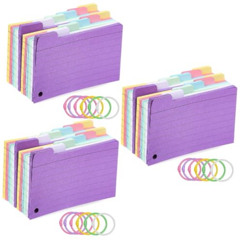 OSALADI 3 Sätze Spule Notizblock Gelochte Karteikarte Linierte Notizkarten Regel Studieren Von Linierten Notizkarten Karteikarten-hinweis Speicherkarten Papier Zufällige Farbe 300 Blatt*3 von OSALADI