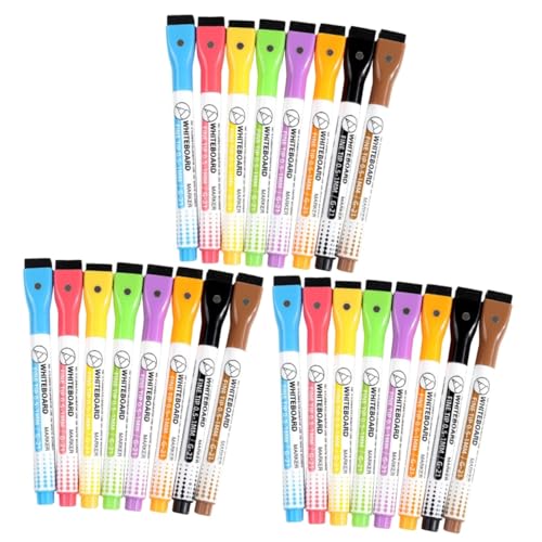 OSALADI 3 Sätze Teiliges Magnetische Abwischbare Whiteboard Marker Wiederverwendbare Für Schule Büro Und Kreative Projekte Für Glatte Oberflächen Wie 8 Stücke * 3 OSALADI 3 Sätze Teiliges Magnetische Abwischbare Whiteboard Marker Wiederverwendbare Für Schule Büro Und Kreative Projekte Für Glatte Oberflächen Wie 8 Stücke * 3 von OSALADI