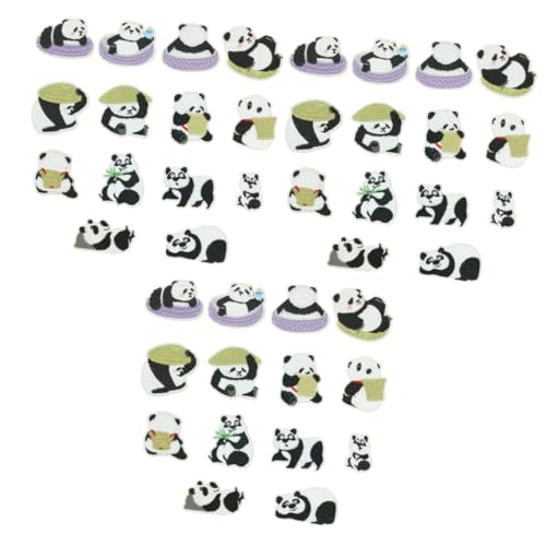 OSALADI 3 Sätze Teiliges Set Cartoon Panda Aufbügler Bestickte Applikationen Für Kleidung Taschen Jeans Diy Deko Sicher Und Langlebig Für Kreative Projekte 14 Stücke * 3 von OSALADI