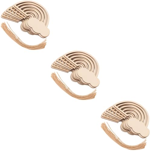 OSALADI 3 Sätze Unfertige Regenbogen Holzscheiben Diy Holzschnittmuster Zum Malen Natürliche Holzfiguren Für Basteln Und Dekorationen 30 Stück * 3 von OSALADI