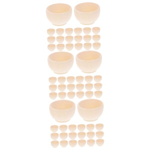 OSALADI 3 Sätze Unlackierte Holzschalen Für Diy Kreative Mini Holzschalen Zum Bemalen Basteln Und Dekorieren Für Schule Geburtstage Und Kreative Projekte 20 Stück * 3 von OSALADI