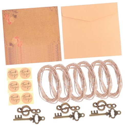 OSALADI 3 Sätze Vintage Briefpapier mit Umschlägen und Kraftpapier Retro Muster Inklusive Umschläge Schreibpapier Sticker und Juteseile Vintage Schreibset für Einladungen Dankeskarten OSALADI 3 Sätze Vintage Briefpapier mit Umschlägen und Kraftpapier Retro Muster Inklusive Umschläge Schreibpapier Sticker und Juteseile Vintage Schreibset für Einladungen Dankeskarten von OSALADI