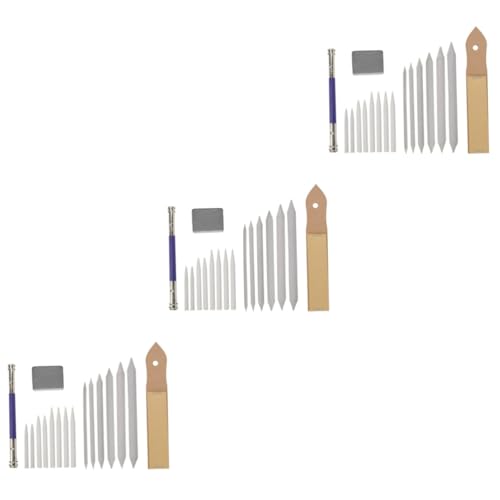 OSALADI 3 Stück Art Drawing Stump Set Teilig mit Sandpapier Schleifblock Langlebige Papierwischer und Radierverlängerer für Pastell und Skizzen Präzises Zeichnen und Schattieren für von OSALADI