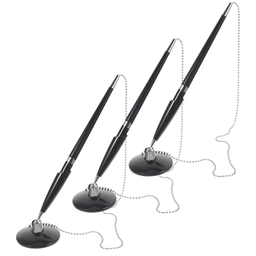 OSALADI 3 Stück Business Kugelschreiber mit Kette und Fester Basis Drehbarer Desktop Schreibstift für Hotel Büro Unterschriften und Empfang Langlebiger Schreibhalter Schwarz OSALADI 3 Stück Business Kugelschreiber mit Kette und Fester Basis Drehbarer Desktop Schreibstift für Hotel Büro Unterschriften und Empfang Langlebiger Schreibhalter Schwarz von OSALADI