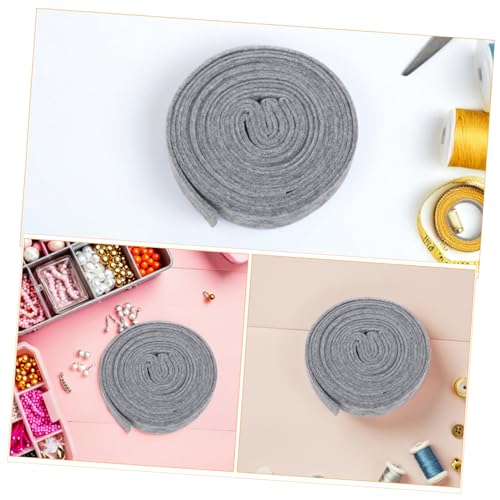 OSALADI 3 Stück Filzstoff Patchworkband Stoffband Bandband Filz Zum Basteln Stoffstreifen Basteln Breites Band Filzbandbesatz Band Filz Textilbänder Grau von OSALADI