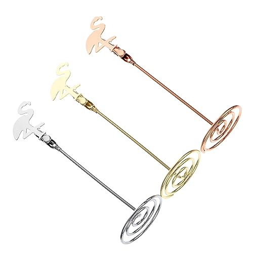 OSALADI 3 Stück Flamingo Tischkartenhalter Metall Gold Silber und Roségold Dekorative Fotoclips für Hochzeit Party und Desktop Organizer Vielseitiger und Kartenhalter für Memo Fotos und von OSALADI