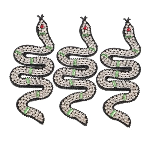 OSALADI 3 Stück Handbestickte Schlangen-patches mit Perlen und Strasssteinen Langlebige Nähapplikationen für Kleidung Taschen Schuhe Hüte für Diy-projekte und Modische OSALADI 3 Stück Handbestickte Schlangen-patches mit Perlen und Strasssteinen Langlebige Nähapplikationen für Kleidung Taschen Schuhe Hüte für Diy-projekte und Modische von OSALADI