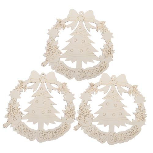 OSALADI 3 Stück Holzanhänger Weihnachtskranz zum Bemalen mit Aufhängeseil Unlackierte Baumornamente für DIY Weihnachtsdeko Familienbasteln Vielseitig mit Aquarellfarben OSALADI 3 Stück Holzanhänger Weihnachtskranz zum Bemalen mit Aufhängeseil Unlackierte Baumornamente für DIY Weihnachtsdeko Familienbasteln Vielseitig mit Aquarellfarben von OSALADI
