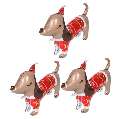 OSALADI 3 Stück Hunde Folienballons aus Aluminium Langlebig und Verschlossen als Süße Haustier Weihnachtsdeko für Kindergeburtstag Haustier-party und Festliche Anlässe von OSALADI