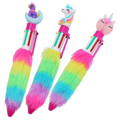 OSALADI 3 Stück Kugelschreiber Einhorn Plüsch Stifte Regenbogenfarbene Druckkugelschreiber für Schule und Freizeit Lustige Schreibutensilien für Schüler und Kreative Notizen OSALADI 3 Stück Kugelschreiber Einhorn Plüsch Stifte Regenbogenfarbene Druckkugelschreiber für Schule und Freizeit Lustige Schreibutensilien für Schüler und Kreative Notizen von OSALADI