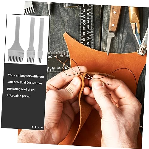 OSALADI 3 Stück Lederlochwerkzeug Teilig Langlebiges Metall Punch Tool mit Zähnen Präzise Lochstanzer für Lederarbeiten Handliches DIY Zubehör für Gürtel Handwerk und Bastelprojekte von OSALADI