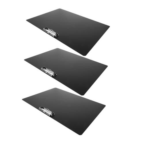OSALADI 3 Stück Malerei Schiene Zwischenablage für Zeichnung Schwarz Büro-Klemmbrett Datei-Clip Tafel Clip zur Dokumentenaufbewahrung Schülern Briefpapier PP. Metall Black von OSALADI