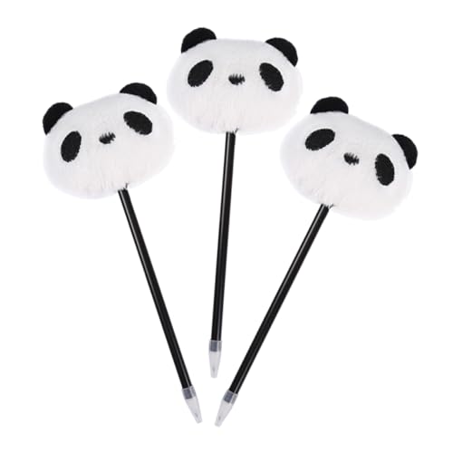 OSALADI 3 Stück Panda-Kugelschreiber lustige Stifte Panda-Stifte süßer Stift süße Stifte Plastik Schwarz von OSALADI