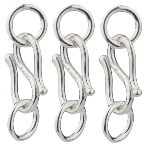 OSALADI 3 Stück S Haken Schmuckverschlüsse aus Silber DIY Armband Verbinder mit Doppelringen Modische Einfache Verbindung für Schmuckherstellung und Bastelbedarf von OSALADI