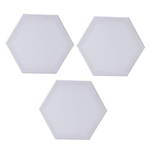 OSALADI 3 Stück Sechseckige Baumwoll Malkarten für Künstler Dicke Leinwandplatten für Öl und Acrylfarben Seitenlänge für Kunstprojekte und Diy Malerei von OSALADI