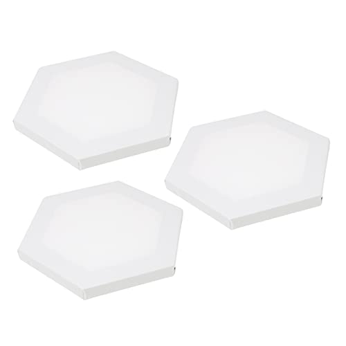 OSALADI 3 Stück Sechseckige Leinwandrahmen Blanko Malplatten für Öl und Acrylfarben DIY Kunstprojekte für Künstler und Kunststudenten von OSALADI
