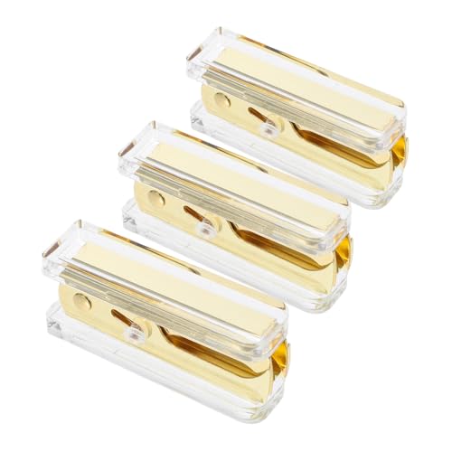 OSALADI 3 Stück Teiliges Acryl Heftklammerentferner Transparent Goldfarbene Büroklammerzange für Zuhause Büro Schule Praktisch Leicht Tragbar Design Platzsparend OSALADI 3 Stück Teiliges Acryl Heftklammerentferner Transparent Goldfarbene Büroklammerzange für Zuhause Büro Schule Praktisch Leicht Tragbar Design Platzsparend von OSALADI