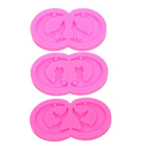 OSALADI 3 Stück Teiliges Silikon Schmuckformen mit Tier Monddesigns Flexible Resin Gießformen mit Loch für Ohrringe Anhänger und DIY Epoxidharz Schmuckherstellung Langlebig und Einfach zu von OSALADI