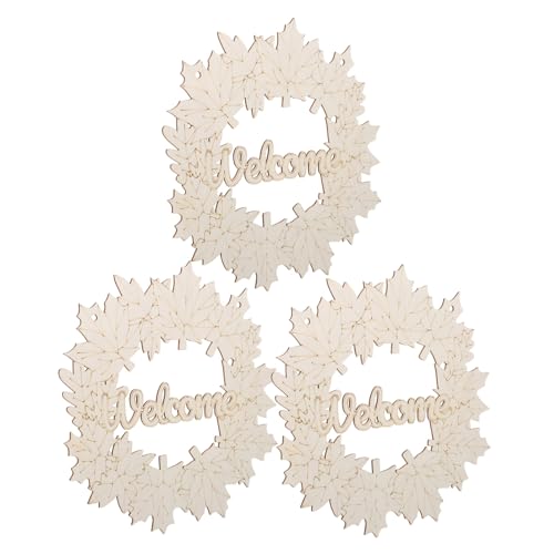 OSALADI 3 Stück Teiliges Unfertige Weihnachtskränze aus Holz Blanko Ahornblatt-kränze mit Kordel DIY Bastelset zum Bemalen Natürliche Holzanhänger für Weihnachtsdekoration OSALADI 3 Stück Teiliges Unfertige Weihnachtskränze aus Holz Blanko Ahornblatt-kränze mit Kordel DIY Bastelset zum Bemalen Natürliche Holzanhänger für Weihnachtsdekoration von OSALADI