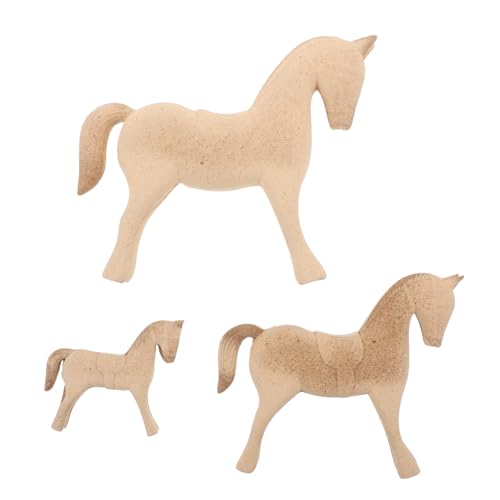 OSALADI 3 Stück Teiliges Unvollendetes Holzpferd- DIY Bemalbare Pferdefigur Naturbelassene Holzskulptur Miniatur Tierfigur Vintage Holzpferdestatue für Kreative Dekoration und OSALADI 3 Stück Teiliges Unvollendetes Holzpferd- DIY Bemalbare Pferdefigur Naturbelassene Holzskulptur Miniatur Tierfigur Vintage Holzpferdestatue für Kreative Dekoration und von OSALADI
