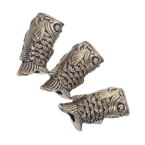 OSALADI 3 Stück Vintage Koi Fisch Spacer Perlen aus Metall mit Großem Handgefertigte Glücksbringer Anhänger für DIY Schmuck Schlüsselanhänger Armbänder und Halsketten von OSALADI