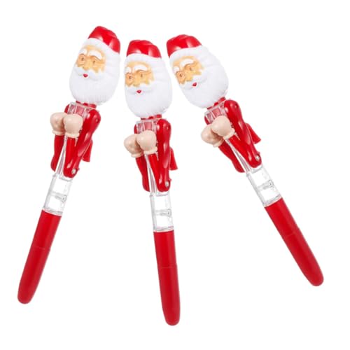 OSALADI 3 Stück Weihnachtsmann Boxstift Weihnachtsstift Weihnachts Schreibwaren Spielzeugstift Cartoon Stift Leuchtstift Stanzstifte Weihnachtsstift Kugelschreiber von OSALADI