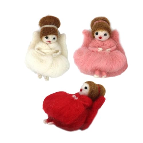 OSALADI 3 Stück Wolle Filzpuppe Wollpuppenanhänger DIY Wollpuppe Handgefertigte Elfenfigur Gefälschte Mädchenpuppe Puppe Aus Filz Selber Machen Plüsch-anhänger Wollmädchenpuppe Wollfilz von OSALADI