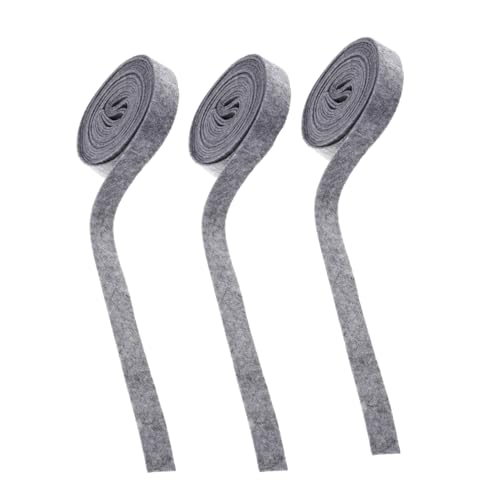 OSALADI 3 Stück Wollfilz Gurtband Band Filzband Zum Basteln Band Für Baumschmuck Stoffstreifen Basteln Stoff Bastelband DIY Bastelband Filzband Für Blumen Grau von OSALADI