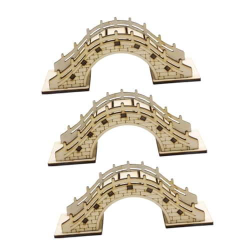 OSALADI 3-teilige Miniatur-bogenbrücke: Puppenhaus-zubehör Aus Holz Zum Selbermachen Für Mikrolandschaften, Feengärten, Bonsai Und Terrarien, Basteldekoration von OSALADI