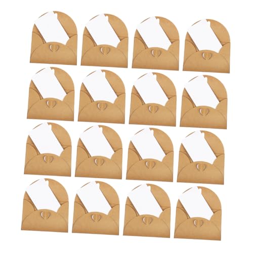 OSALADI 30 Sätze Teiliges Mini Kraftpapier Umschlag Herzverschluss Vintage Kreditkartenformat Weiße Blankokarten für Hochzeit Geburtstag Einladung DIY Grußkarten von OSALADI