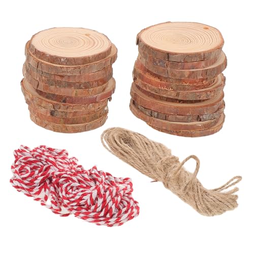 OSALADI 30 Stk. Kiefernprotokolle Holzscheiben mit Löchern Naturholzscheiben unfertige Holzscheiben Holzhandwerkskreise unbemalt Holzornamente zum Malerei Holzkekse hölzern von OSALADI