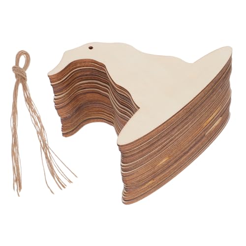 OSALADI 30 Stk. Teiliges Holz Hexenhut Glatte Stabile Holzscheiben mit Juteschnur Unvollendete Halloween Bastelornamente für DIY Party und Heimdekoration von OSALADI