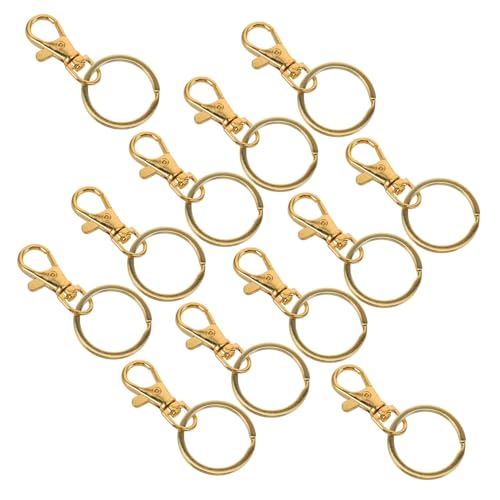 OSALADI 30 Stück Drehbarer Schlüsselanhänger Zubehörring Kleiner Goldener Karabiner Karabinerverschluss Schlüsselanhänger Spike Für Große Hunde Metallverschluss von OSALADI