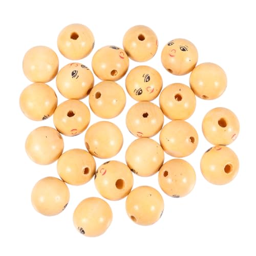 OSALADI 30 Stück Holzperlen mit Gesichtsmuster DIY Schmuckzubehör für Armbänder und Kreative Bastelprojekte Natürliche Farben Langlebig und OSALADI 30 Stück Holzperlen mit Gesichtsmuster DIY Schmuckzubehör für Armbänder und Kreative Bastelprojekte Natürliche Farben Langlebig und von OSALADI