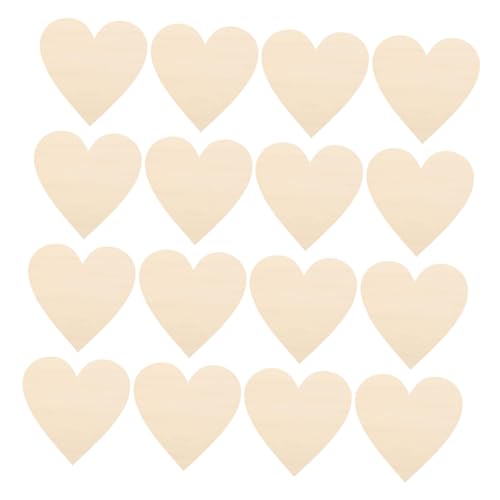 OSALADI 30 Stück Holzspäne in Herzform Holzherzen Herzförmiges Holztablett Große Herzornamente Aus Holz Zum Bemalen Valentinstag Holzhandwerk Herzförmige Holzscheiben Beige Buchsbaum von OSALADI