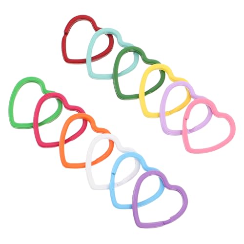 OSALADI 30 Stück Teiliges Bunte Flache Herz Schlüsselanhänger Metallverbinder Sprungringe für Schmuckherstellung DIY Schlüsselanhänger Zubehör Praktische Handliche Ringe für Basteln und OSALADI 30 Stück Teiliges Bunte Flache Herz Schlüsselanhänger Metallverbinder Sprungringe für Schmuckherstellung DIY Schlüsselanhänger Zubehör Praktische Handliche Ringe für Basteln und von OSALADI