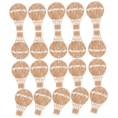OSALADI 30 Stück Teiliges Heißluftballon Holzscheiben zum Basteln Glatte Oberfläche Leichte Holzstücke für DIY Dekorationen Handbemalbare Holzornamente für Geburtstag Weihnachten von OSALADI