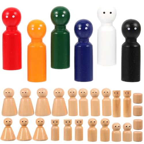OSALADI 30 Stück Teiliges Holzfiguren Bemalen Kreative DIY Holzpuppen für Natürliche Holz malspielzeuge Handgefertigte Sichere Holzfiguren für Jungen und Mädchen Kreativität und OSALADI 30 Stück Teiliges Holzfiguren Bemalen Kreative DIY Holzpuppen für Natürliche Holz malspielzeuge Handgefertigte Sichere Holzfiguren für Jungen und Mädchen Kreativität und von OSALADI