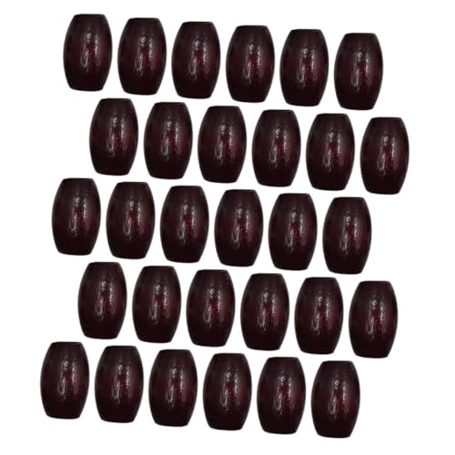 OSALADI 30 Stück Teiliges Oval Geformte Holzperlen mit Großem Robuste Bastelperlen in Weinrot für DIY Schmuckherstellung Armband Makramee Einfaches Auffädeln Langlebiges Holzmaterial von OSALADI