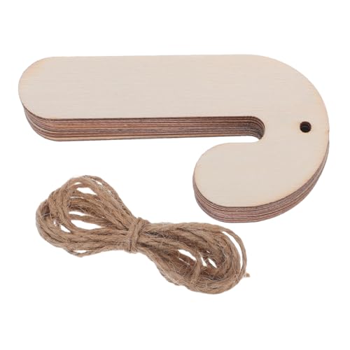 OSALADI 30 Stück Teiliges Weihnachts Zuckerstangen Holzanhänger Glatt zum Bemalen Leichte DIY Holz Deko mit Aufhängeschnur für Party Hochzeit Büro und Festliche Weihnachtsdekoration von OSALADI