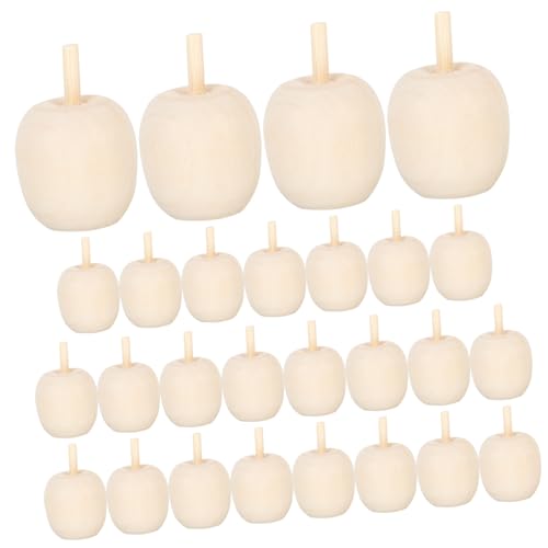 OSALADI 30 Stück Unlackierte Holzfrüchte Diy Bastelset für Kreative Malprojekte Unvollendete Holzfiguren für Einfach zu Gestalten Dekorieren von OSALADI